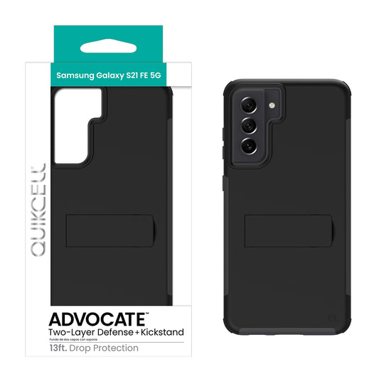 Samsung Galaxy S21 FE/FE 5G ADVOCATE Dual-Layer Kickstand Case STEEL BLACK (1104064)