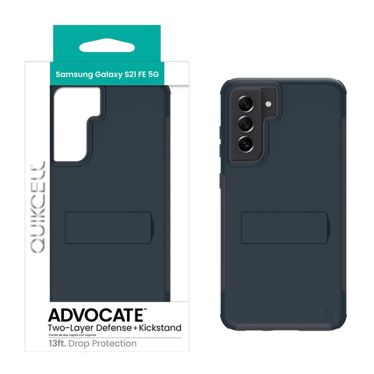 Samsung Galaxy S21 FE/FE 5G QUIKCELL ADVOCATE Dual-Layer Kickstand Case  - SLATE BLUE (1104068)