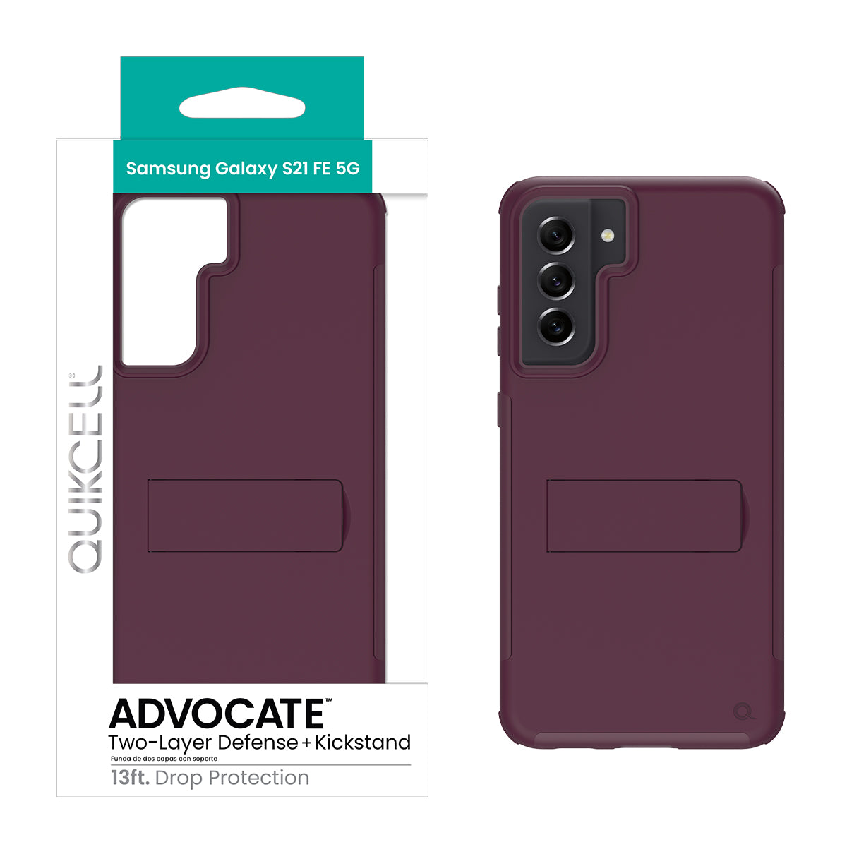 Samsung Galaxy S21 FE/FE 5G ADVOCATE Dual-Layer Kickstand Case VERY BERRY (1104066)