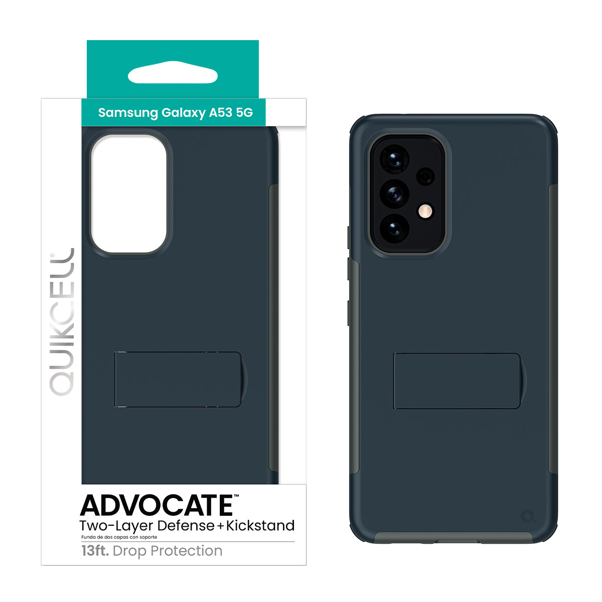 Samsung Galaxy A53 5G Quikcell ADVOCATE Dual-Layer Kickstand Case - SLATE BLUE (1103588)
