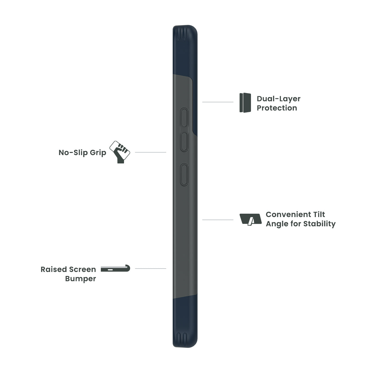 Samsung Galaxy A53 5G Quikcell ADVOCATE Dual-Layer Kickstand Case - SLATE BLUE (1103588)