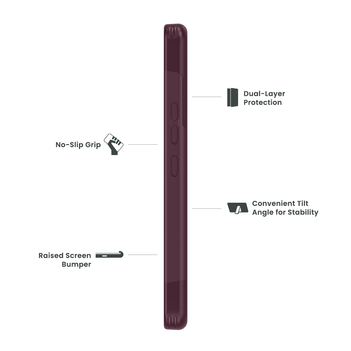 Samsung Galaxy A53 5G Quikcell ADVOCATE Dual-Layer Kickstand Case - VERY BERRY (1103587)