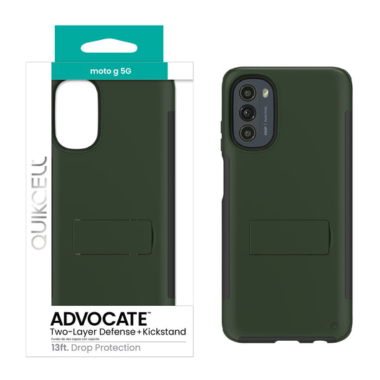 Moto g 5G ADVOCATE Dual-Layer Kickstand Case - OLIVE GREEN (1104002)