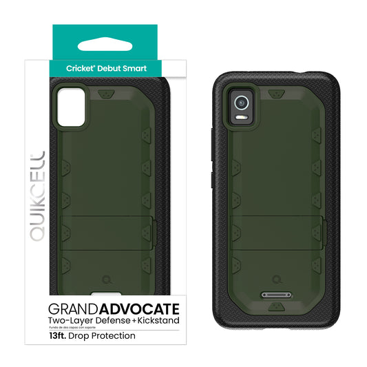 QUIKCELL Cricket Debut Smart GRAND ADVOCATE Dual-Layer Kickstand Case ARMY GREEN   (1104900)