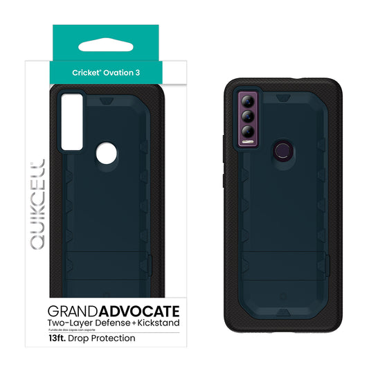 Cricket Ovation 3 QUIKCELL GRAND ADVOCATE Dual-layer Kickstand Case - NAVY BLUE (1105309)