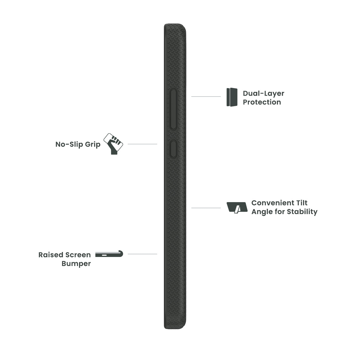 Cricket Icon 4 ICON QUIKCELL GRAND ADVOCATE Dual-Layer Kickstand Case - ARMOR BLACK (1105061)