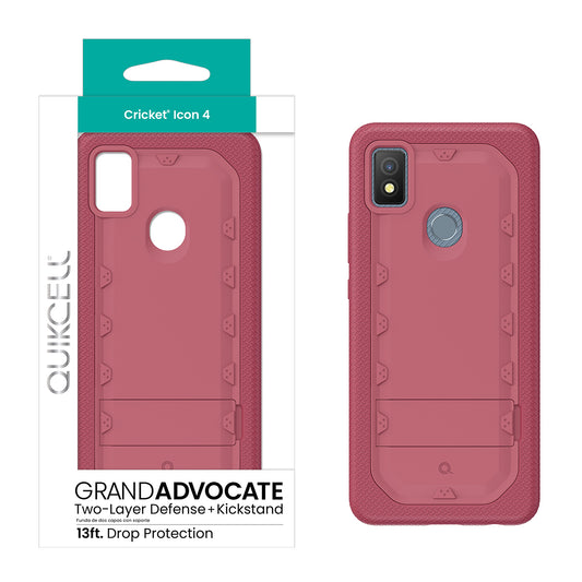Cricket Icon 4 ICON QUIKCELL GRAND ADVOCATE Dual-Layer Kickstand Case - DESERT PINK (1105063)