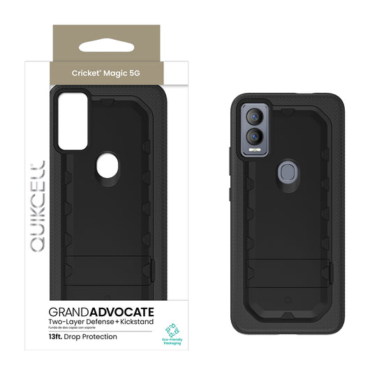 Quikcell Cricket Magic 5G GRAND ADVOCATE Dual-layer Kickstand Case Armor Black (1107618)