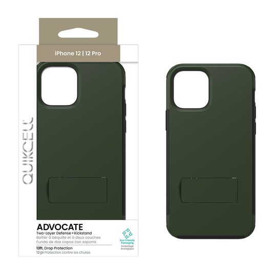 Quikcell Apple iPhone 12 & 12 PRO ADVOCATE Dual-Layer Kickstand Case Army Green  (1107718)