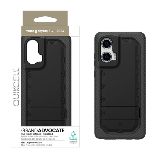 Quikcell Moto G Stylus 5G (2024) GRAND ADVOCATE Dual-layer Kickstand Case Armor Black (1107769)