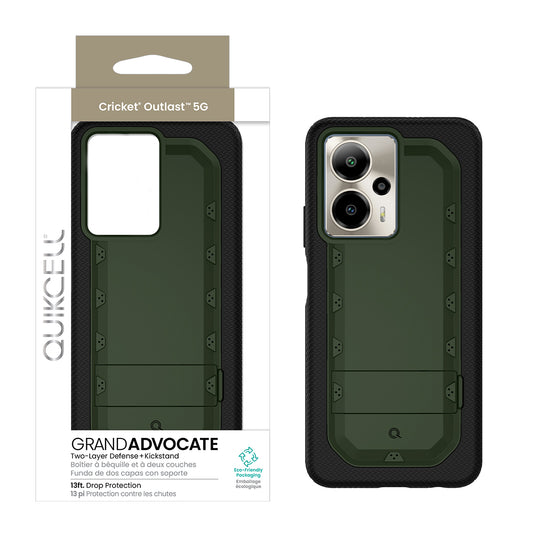Quikcell Cricket Outlast 5G GRAND ADVOCATE Dual-layer Kickstand Case Army Green (1107610)