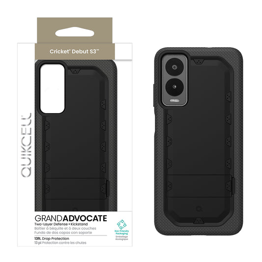 Quikcell Cricket Debut S3 GRAND ADVOCATE Dual-layer Kickstand Case Armor Black (1107645)