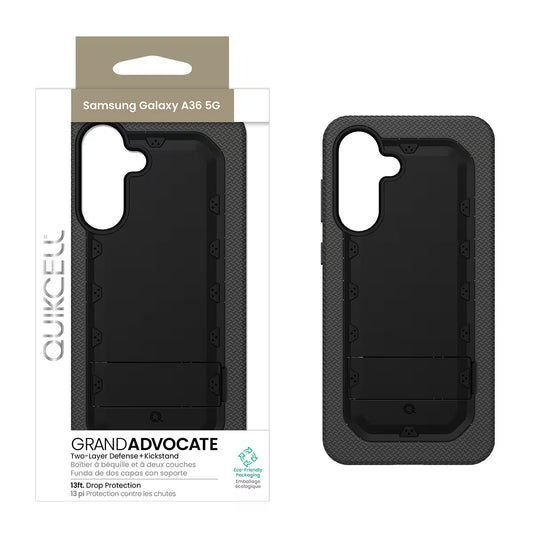 Quikcell Samsung Galaxy A36 5G Grand ADVOCATE Dual-Layer Kickstand Case Armor Black (1102999)