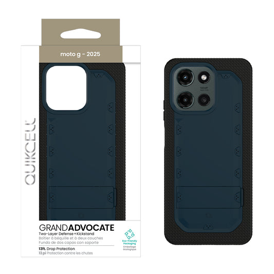 Quikcell moto g – 2025 GRAND ADVOCATE Dual-layer Kickstand Case Navy Blue (1107817)