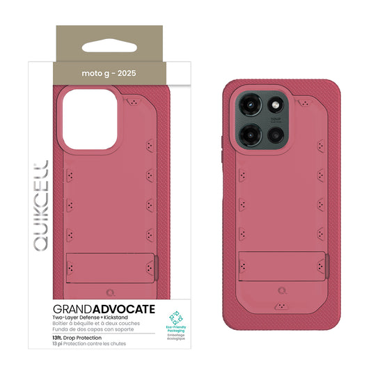Quikcell moto g – 2025 GRAND ADVOCATE Dual-layer Kickstand Case Desert Pink (1107819)