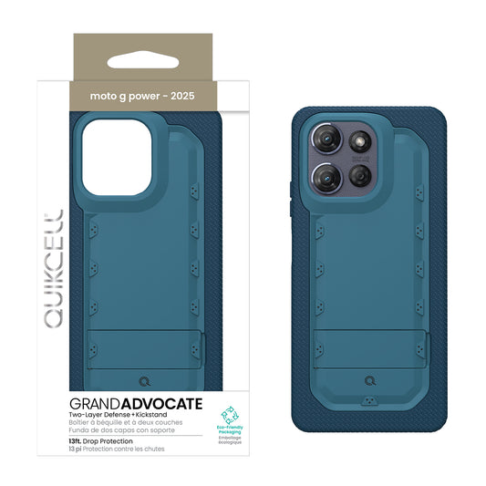 Moto G Power 2025 Quikcell GRAND ADVOCATE Dual-layer Kickstand Case - Caspian Blue (1102686)