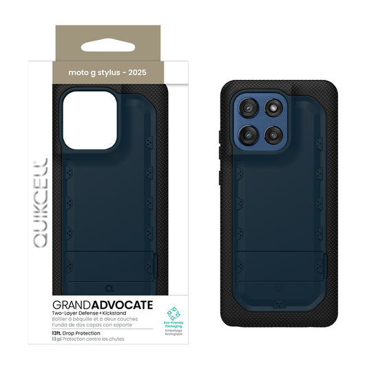 Quikcell Moto G Stylus 2025 GRAND ADVOCATE Dual-layer Kickstand Case Navy Blue (1102913)