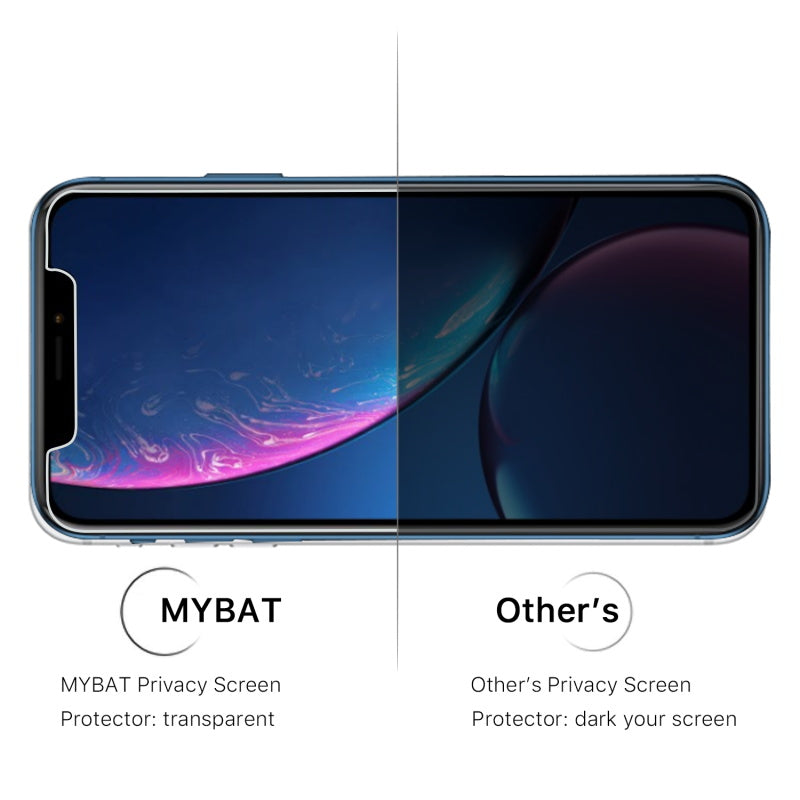 Apple iPhone 11 (6.1) / XR MyBat Privacy Tempered Glass Screen Protector (2.5D) - Transparent Smoke (1101216)