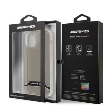 iPhone 12 / iPhone 12 Pro - Hard Case Black Electroplate Horzontal Stripes - AMG (1102504)