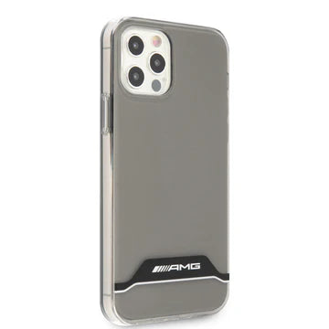 iPhone 12 / iPhone 12 Pro - Hard Case Black Electroplate Horzontal Stripes - AMG (1102504)