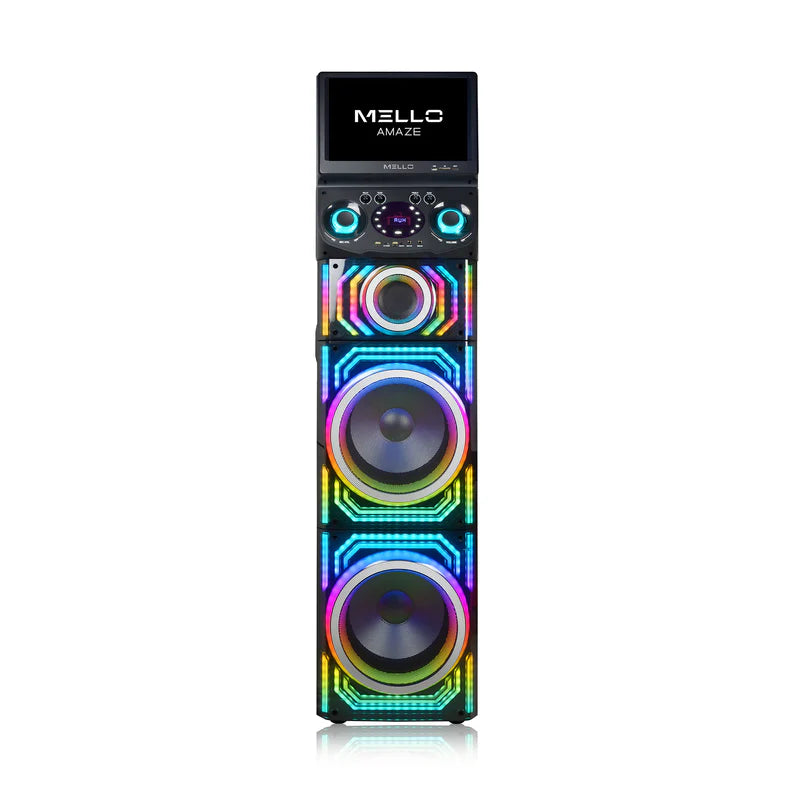 (ONLY FOR PICK UP FROM FRESNO WAREHOUSE ) MELLO AMAZE 2 X 12" INCH 12000 WATTS WITH 15.6" WIFI TOUCH SCREEN SPEAKER (1107580)(MSRP $799.99)