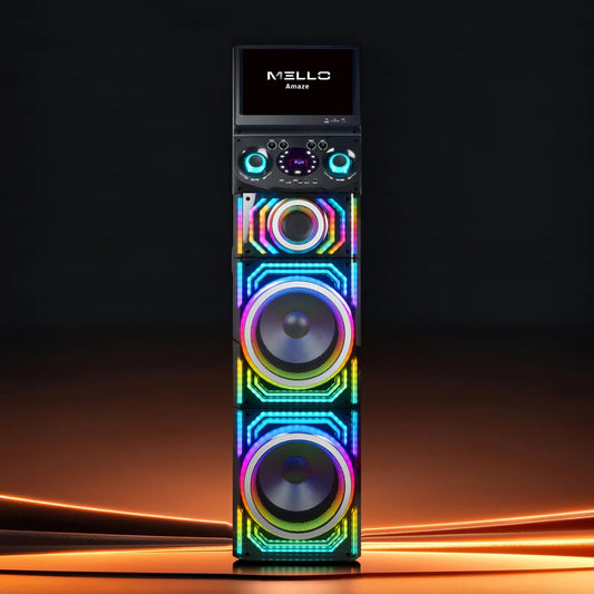 (ONLY FOR PICK UP FROM FRESNO WAREHOUSE ) MELLO AMAZE 2 X 12" INCH 12000 WATTS WITH 15.6" WIFI TOUCH SCREEN SPEAKER (1107580)(MSRP $799.99)