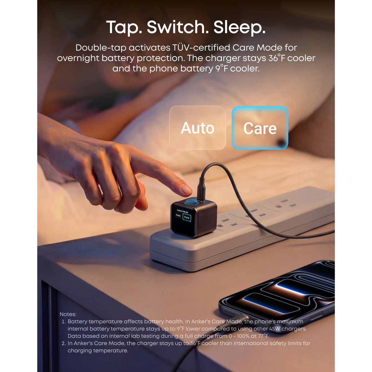 Anker Nano Charger 45W Smart Display 180° Foldable - White (1108246) (MSRP $59.99)