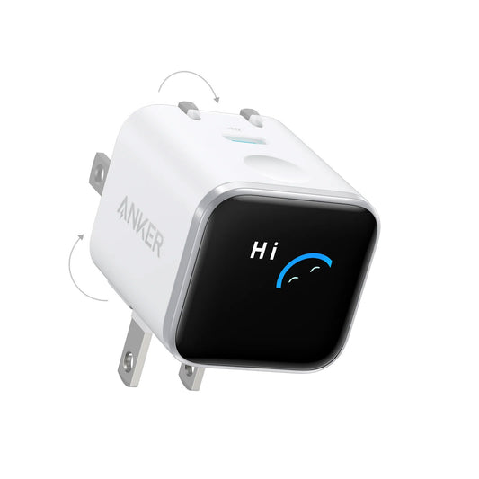 Anker Nano Charger 45W Smart Display 180° Foldable - White (1108246) (MSRP $59.99)
