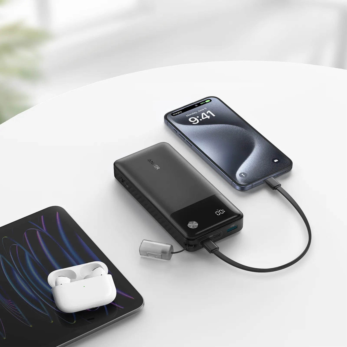 ANKER POWERCORE 20K MAH 30W POWER BANK W/ USB-C CABLE - BLACK (1108245) (MSRP $69.99)