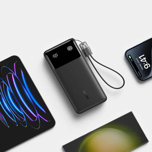ANKER POWERCORE 20K MAH 30W POWER BANK W/ USB-C CABLE - BLACK (1108245) (MSRP $69.99)
