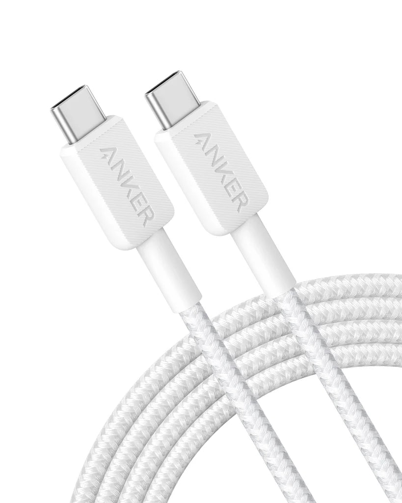 Anker 322 Braided USB-C To USB-C 10' Cable - White (1108241) (MSRP $39.99)