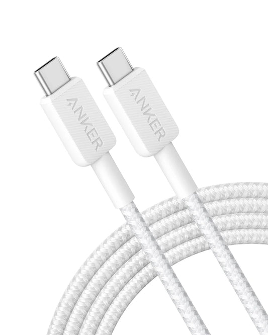 Anker 322 Braided USB-C To USB-C 10' Cable - White (1108241) (MSRP $39.99)