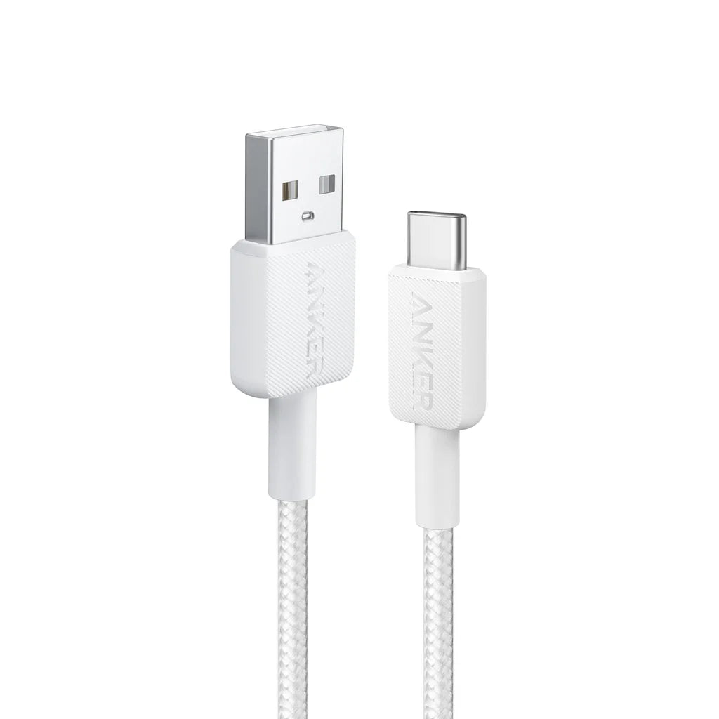 ANKER 322 BRAIDED USB-A TO USB-C 10’ CABLE - WHITE (1108243) (MSRP $39.99)