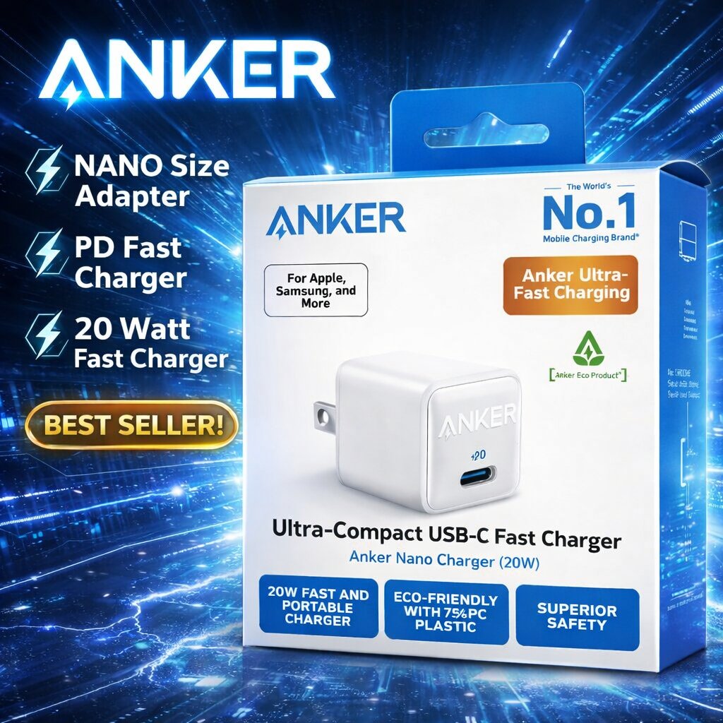 Anker Power Port III Nano 20W USB C PD Fast Wall Charger White( 1107588) (MSRP $39.99) )