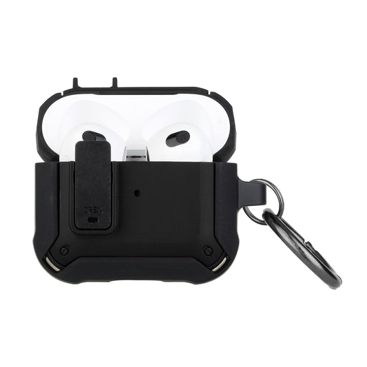 AirPods 3 Switch Closure Premium Ultra ShockProof Hybrid With Metal Hook Case Cover - Black+Black (1103903)