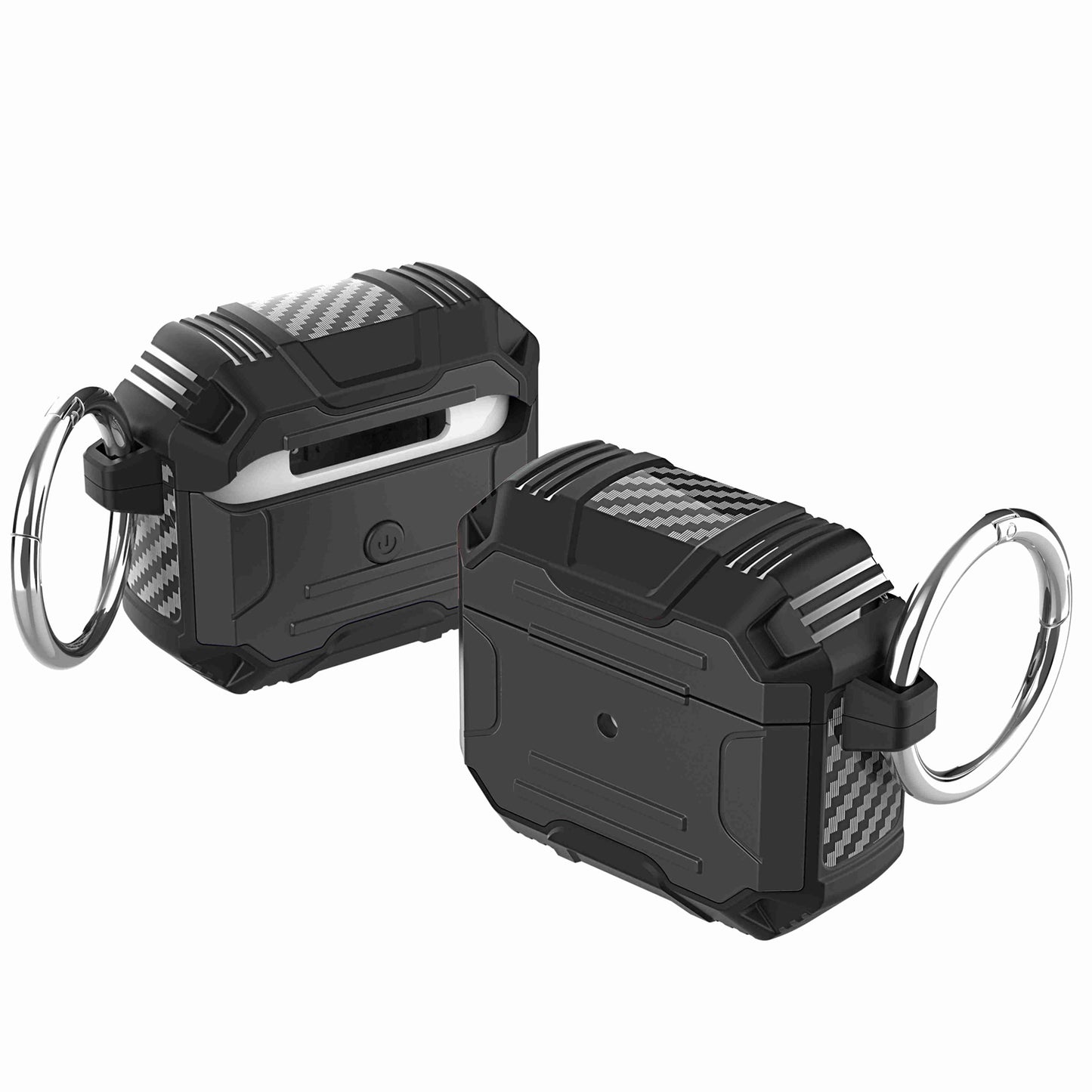 AirPods Pro Rugged ShockProof Hybrid With Metal Hook Case Cover - Black (1102809)