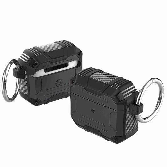 AirPods Pro Rugged ShockProof Hybrid With Metal Hook Case Cover - Black (1102809)