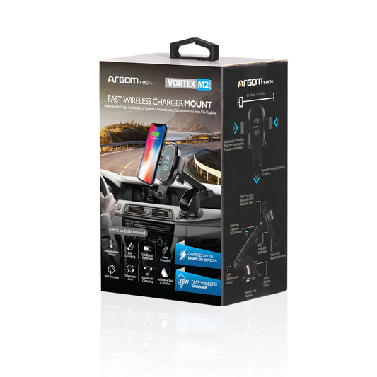 Argom  15W Wireless Fast Charger Car Mount Vortex M2  ( 1107985) (MSRP $59.99)