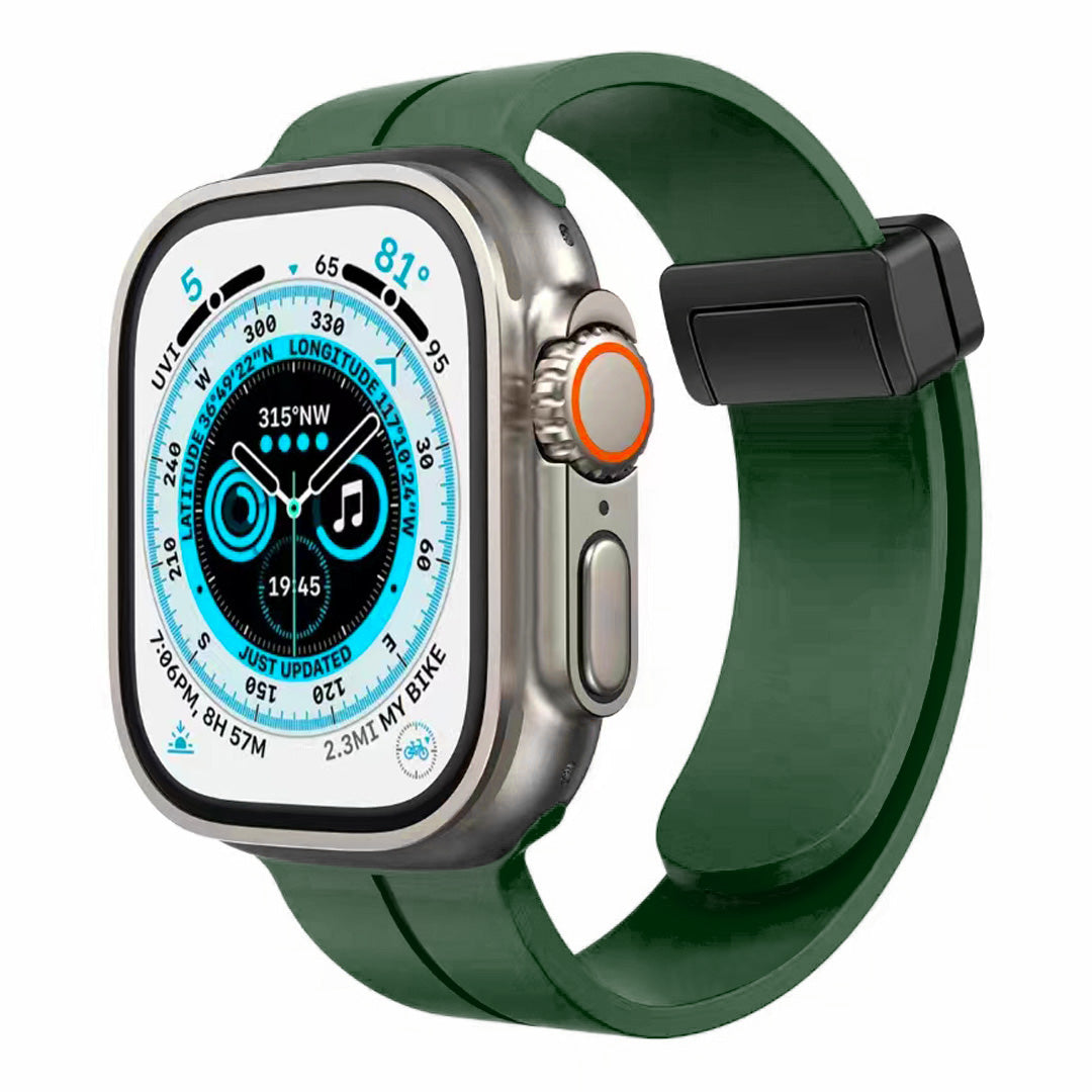Apple Watch Size 38/40/41mm Magnetic Buckle Premium Silicone Watch Band - Midnight Green (1107566)