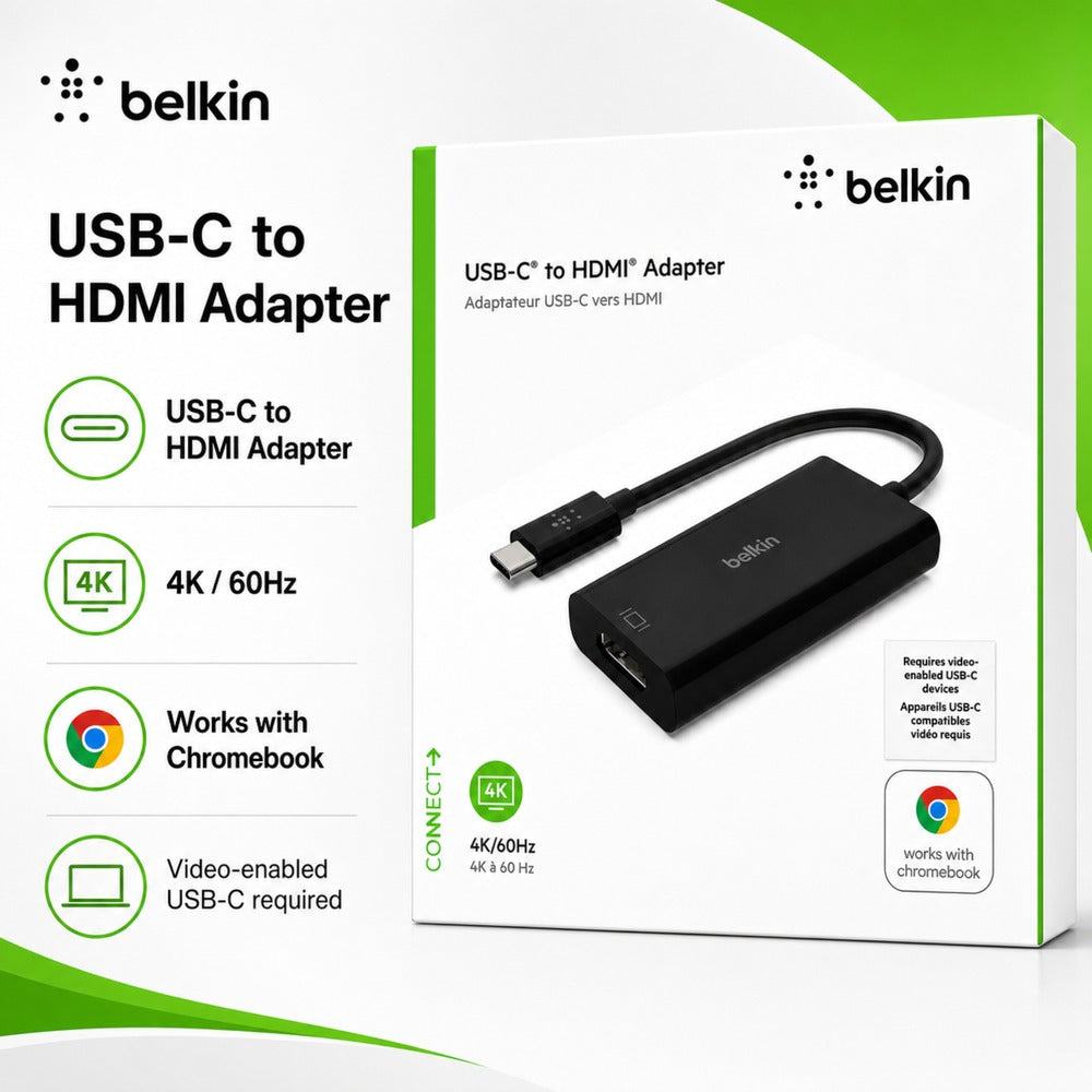 Belkin USB C to HDMI Adapter 4K 60Hz Black ( 1108002) (MSRP $69.99)