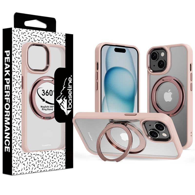 baseline RingRound 360° Kickstand Case w/ MagSafe for Apple iPhone 15 - Pink ( 11037749) (MSRP $59.99)