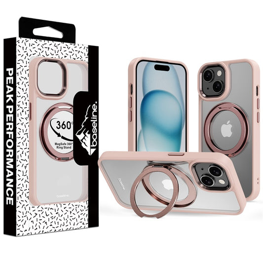 baseline RingRound 360° Kickstand Case w/ MagSafe for Apple iPhone 15 - Pink ( 11037749) (MSRP $59.99)
