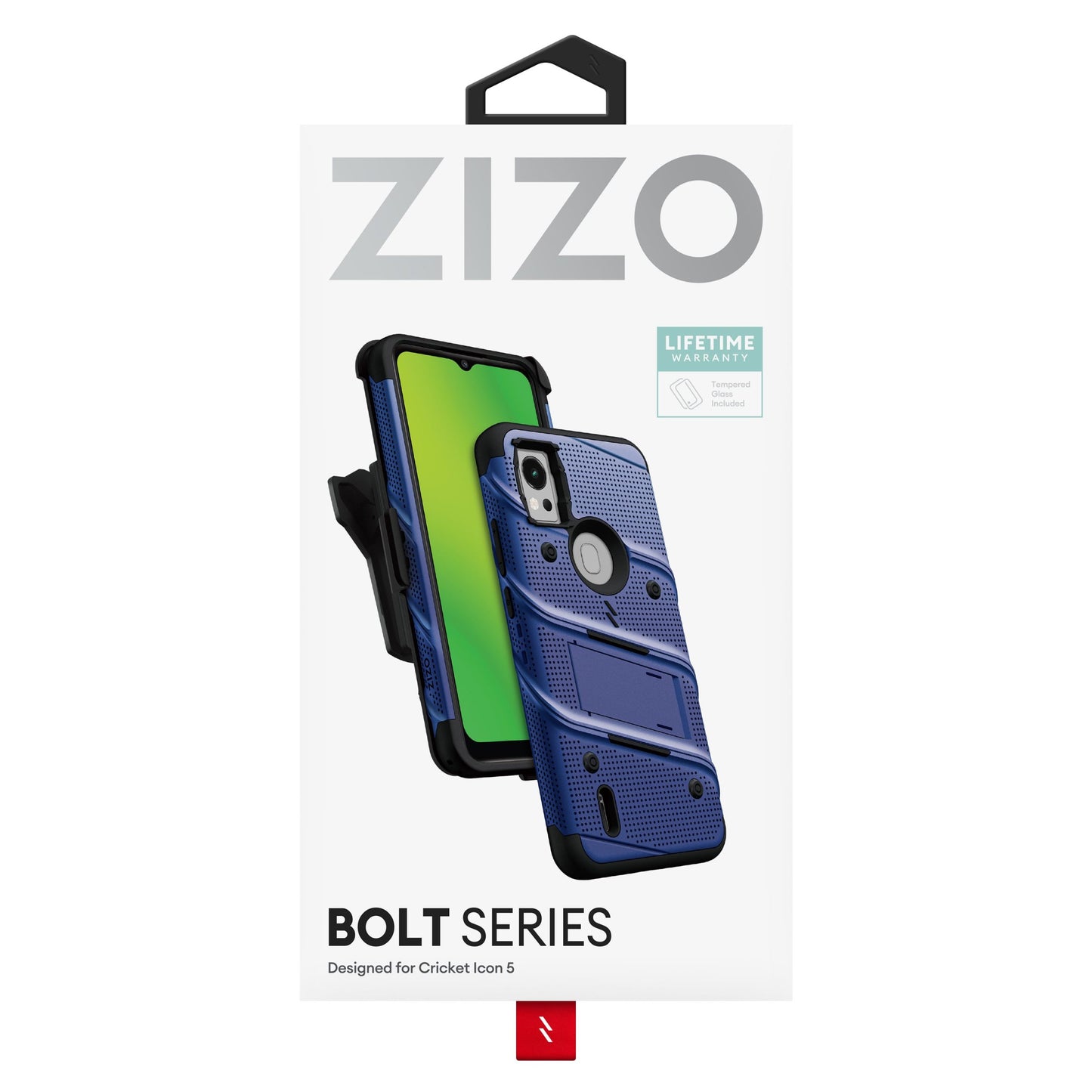 ZIZO BOLT BUNDLE CRICKET ICON 5 CASE WITH TEMPERED GLASS -  BLUE (1106047)