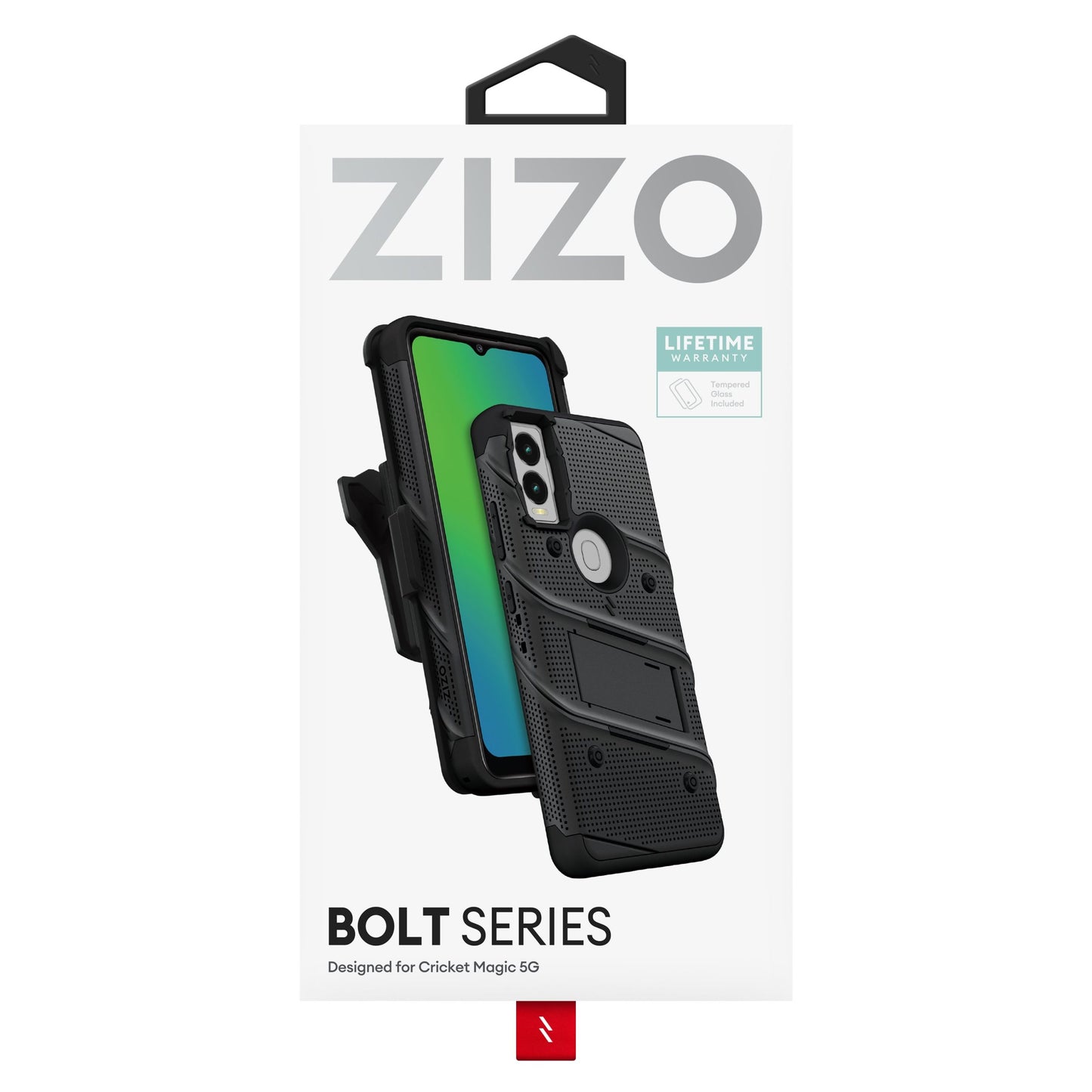 ZIZO BOLT BUNDLE CRICKET MAGIC 5G CASE WITH TEMPERED GLASS - BLACK (1106067)