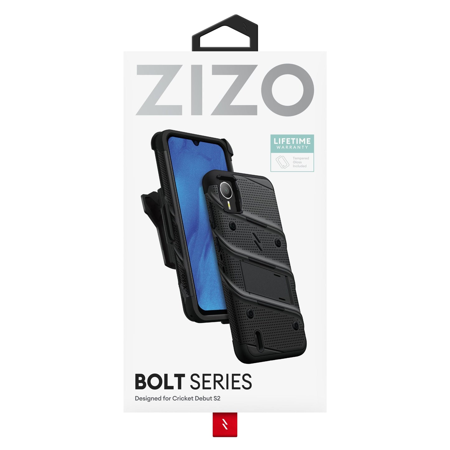 ZIZO BOLT BUNDLE CRICKET DEBUT S2 CASE WITH TEMPERED GLASS - BLACK (1106242)