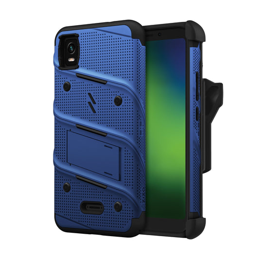 CRICKET VISION PLUS ZIZO BOLT BUNDLE CASE WITH TEMPERED GLASS - BLUE (1103866)