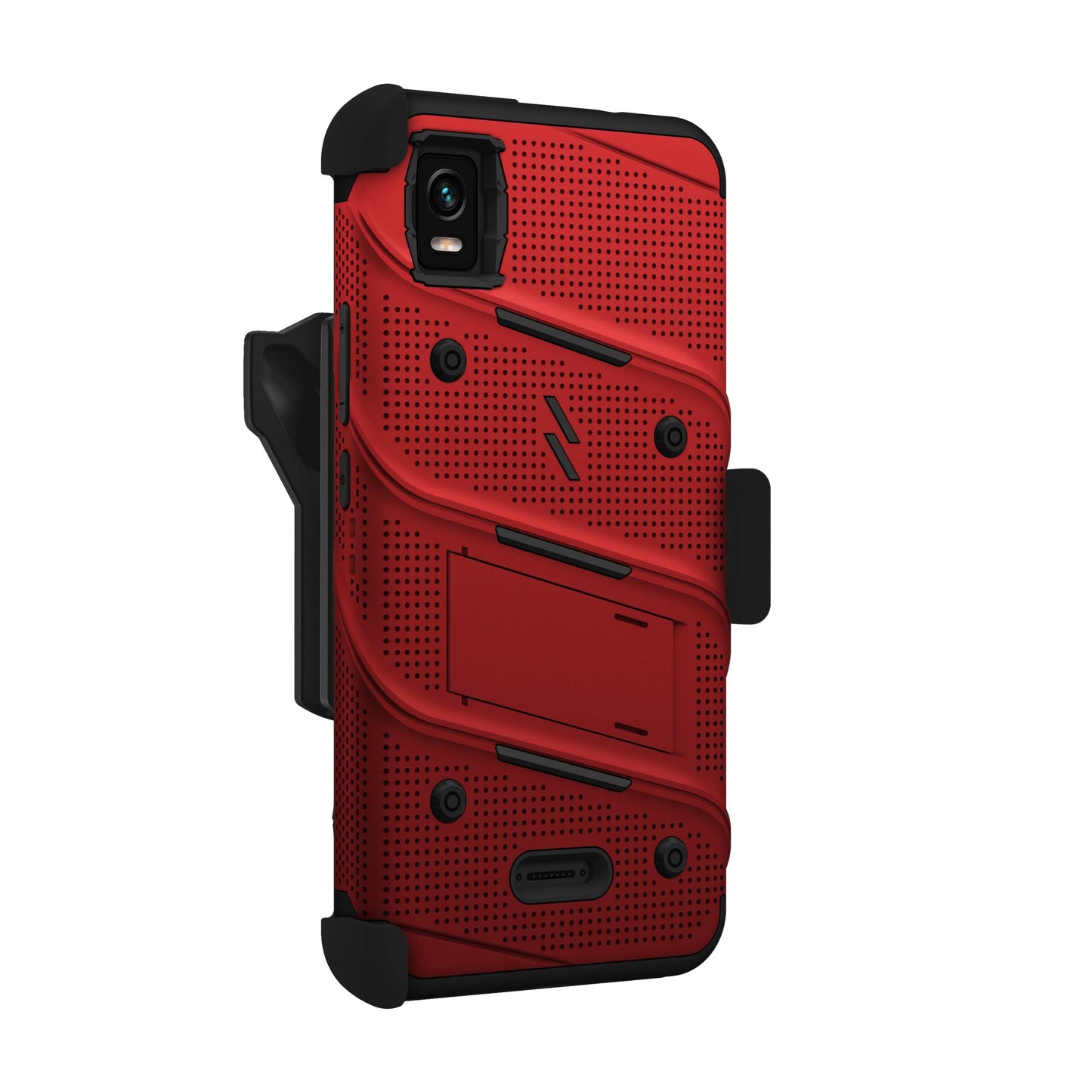CRICKET VISION PLUS ZIZO BOLT BUNDLE CASE WITH TEMPERED GLASS - RED (1103865)