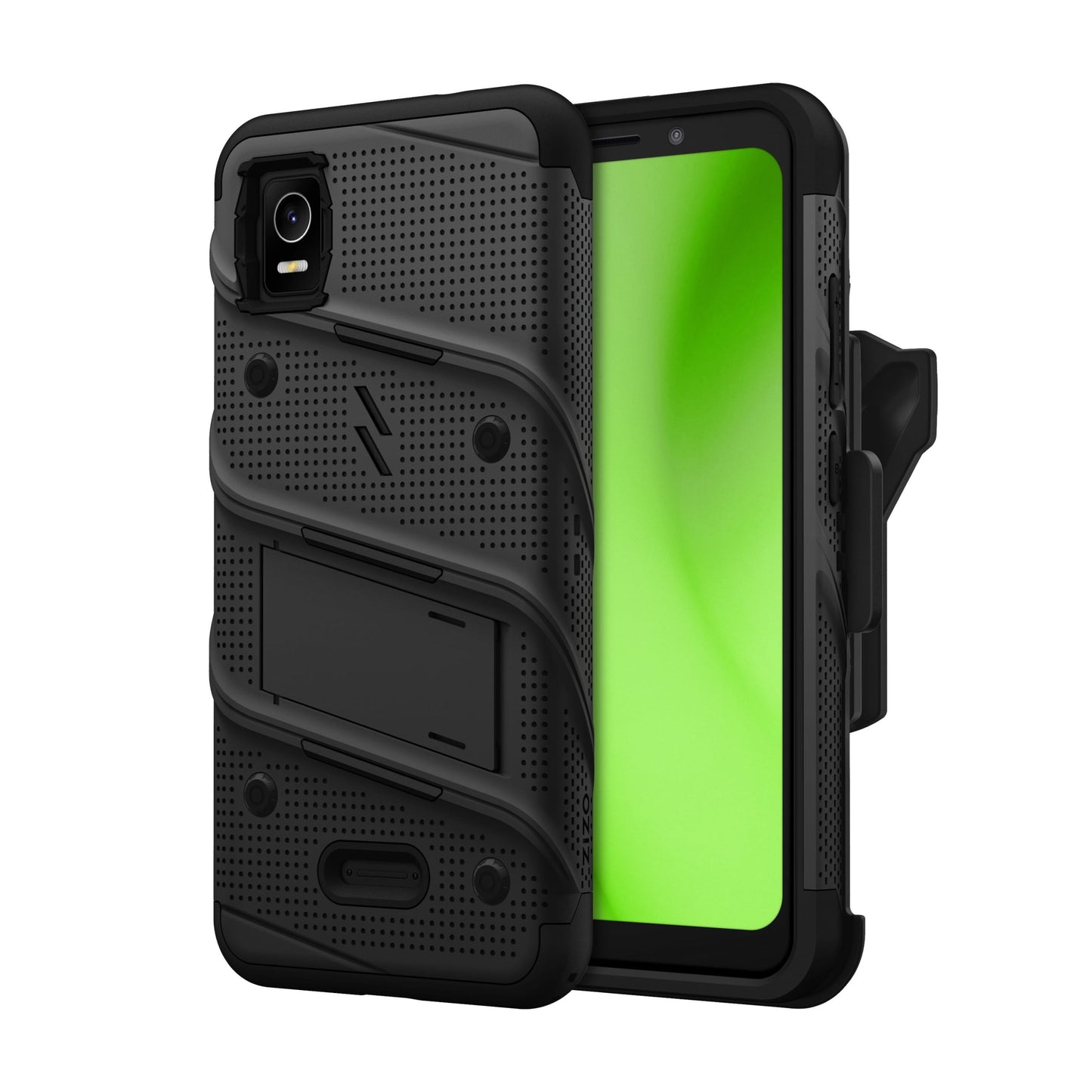CRICKET DEBUT SMART ZIZO BOLT BUNDLE CASE WITH TEMPERED GLASS - BLACK (1104876)