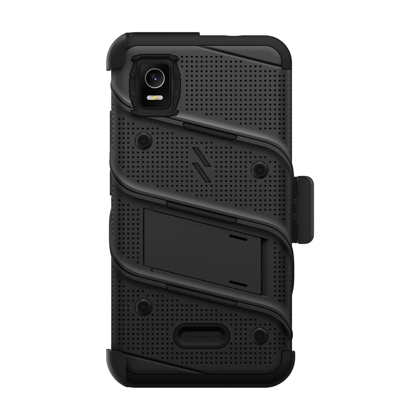 CRICKET DEBUT SMART ZIZO BOLT BUNDLE CASE WITH TEMPERED GLASS - BLACK (1104876)