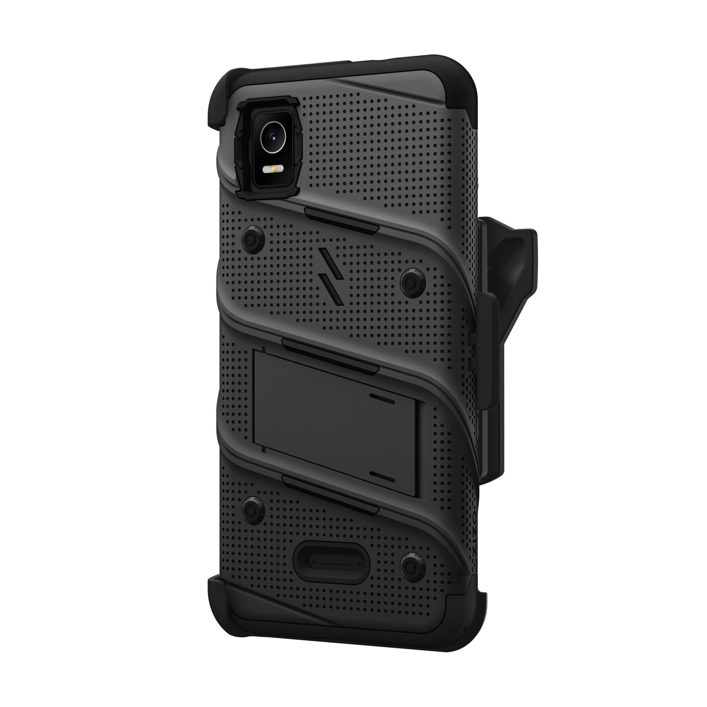 CRICKET DEBUT SMART ZIZO BOLT BUNDLE CASE WITH TEMPERED GLASS - BLACK (1104876)